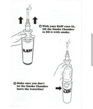 Load image into Gallery viewer, Raw Glass Gravity Cone Bubbler Device +Raw Phoenix Lighter +Extendo Lighter