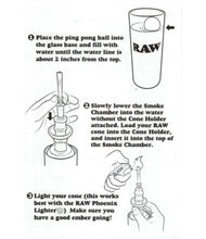 Load image into Gallery viewer, Raw Glass Gravity Cone Bubbler Device +Raw Phoenix Lighter +Extendo Lighter
