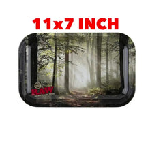 Load image into Gallery viewer, RAW forest metal rolling tray with magnetic tray cover set