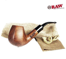 Load image into Gallery viewer, Raw Wooden Smoking Pipe Natural Uncoated Hand Carved+Raw Phoenix Extendo Lighter