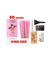 Load image into Gallery viewer, JUICY LUCY PINK cone KING size (200ct, 100ct 50ct) MADE IN FRANCE+RAW 98 king size loader