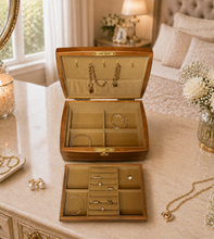 Load image into Gallery viewer, Personalized engraved wooden jewelry box