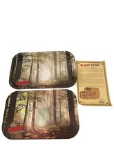 Load image into Gallery viewer, RAW forest metal rolling tray with magnetic tray cover set