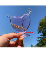 Load image into Gallery viewer, glass pink heart water bubbler pipe