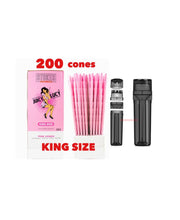 Load image into Gallery viewer, JUICY LUCY PINK cone KING size (200pk, 100pk, 50pk) MADE IN FRANCE+3in1 herb filler grinder