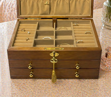 Load image into Gallery viewer, Personalized engraved wooden jewelry box large size