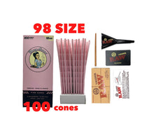 Load image into Gallery viewer, Blazy Susan pink cones 98mm 98 size 200 l 100 l 50cones + raw 98 king size cone