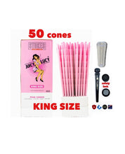 Load image into Gallery viewer, JUICY LUCY PINK pre rolled cone king size (200ct, 100ct, 50ct)+tube+glass tip