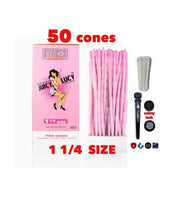 Load image into Gallery viewer, JUICY LUCY PINK pre-rolled cone 1 1/4size ( 200ct, 100ct, 50ct)+tube+glass tip