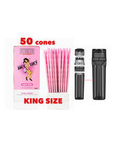 Load image into Gallery viewer, JUICY LUCY PINK cone KING size (200pk, 100pk, 50pk) MADE IN FRANCE+3in1 herb filler grinder