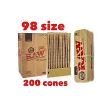 Load image into Gallery viewer, Raw classic 98 special size pre-rolled cone 25/50/100/200/300 + RAW king size metal caddy box