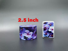 Load image into Gallery viewer, Violet purple flower lighter & 2.5 inch aluminum grinder.  Pretty cute girly lighter grinder set