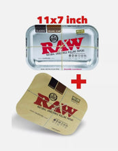 Load image into Gallery viewer, RAW large rolling tray silver + raw rolling tray magnetic cover
