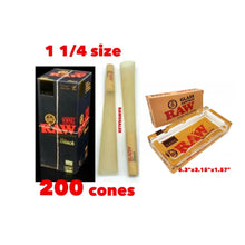 Load image into Gallery viewer, RAW black 1 1/4 size pre rolled cone (50, 100, 200, 300, 400, 500)cones + raw glass ashtray