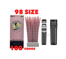 Load image into Gallery viewer, Blazy Susan pink pre rolled cone 98MM 98 size made in France 50pk | 100pk | 200pk + new design portable 3 in 1 herb grinder