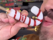 Load image into Gallery viewer, Rawliblaze Raw Glass Candy Cane Cone Holder + Raw Phoenix Lighter + Raw Extendo Lighter