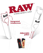 Load image into Gallery viewer, Raw Turbo Glass Tip 12mm & 10mm + Raw Extendo Lighter + Raw Phoenix Lighter (Red Black Brown color) Refillable