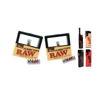 Load image into Gallery viewer, Raw Turbo Glass Tip 12mm & 10mm + Raw Extendo Lighter + Raw Phoenix Lighter (Red Black Brown color) Refillable