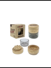 Load image into Gallery viewer, RAW natural glass wood grinder 65mm black/blue color