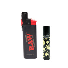 Load image into Gallery viewer, RAW Phoenix lighter + Clipper golden leaves refillable lighter