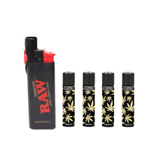 Load image into Gallery viewer, RAW Phoenix lighter + Clipper golden leaves refillable lighter