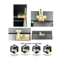 Load image into Gallery viewer, Premium large bamboo stash box with combination lock and removable sliding tray + torch lighter + aluminum 2.5” grinder + glass jar