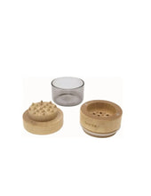 Load image into Gallery viewer, RAW nature wood & glass storage grinder  +  Premium large Bamboo wood stash box with lock and removable rolling tray