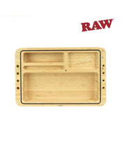 Load image into Gallery viewer, RAW natural bamboo SPIRIT box rolling tray/magnetic rubber sealed storage