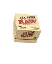 Load image into Gallery viewer, RAW stainless steel grinder 50mm RAW shredder 4 piece grinder