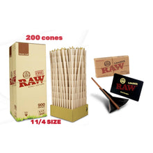 Load image into Gallery viewer, Raw organic 1 1/4 size pre rolled cone (50, 100, 200, 300, 400, 500)cones + raw 1 1/4 lean size cone loader kit