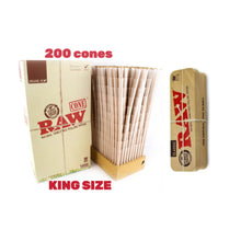 Load image into Gallery viewer, Raw organic king size pre-rolled cone (25, 50, 100, 200, 300, 400, 500) + RAW king size metal caddy box