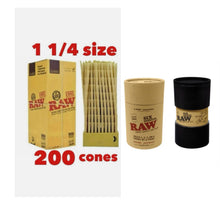 Load image into Gallery viewer, RAW classic 1 1/4 size pre rolled cone (50, 100, 200, 300, 400, 500)+raw 1 1/4 size cone 6 six Shooter filler