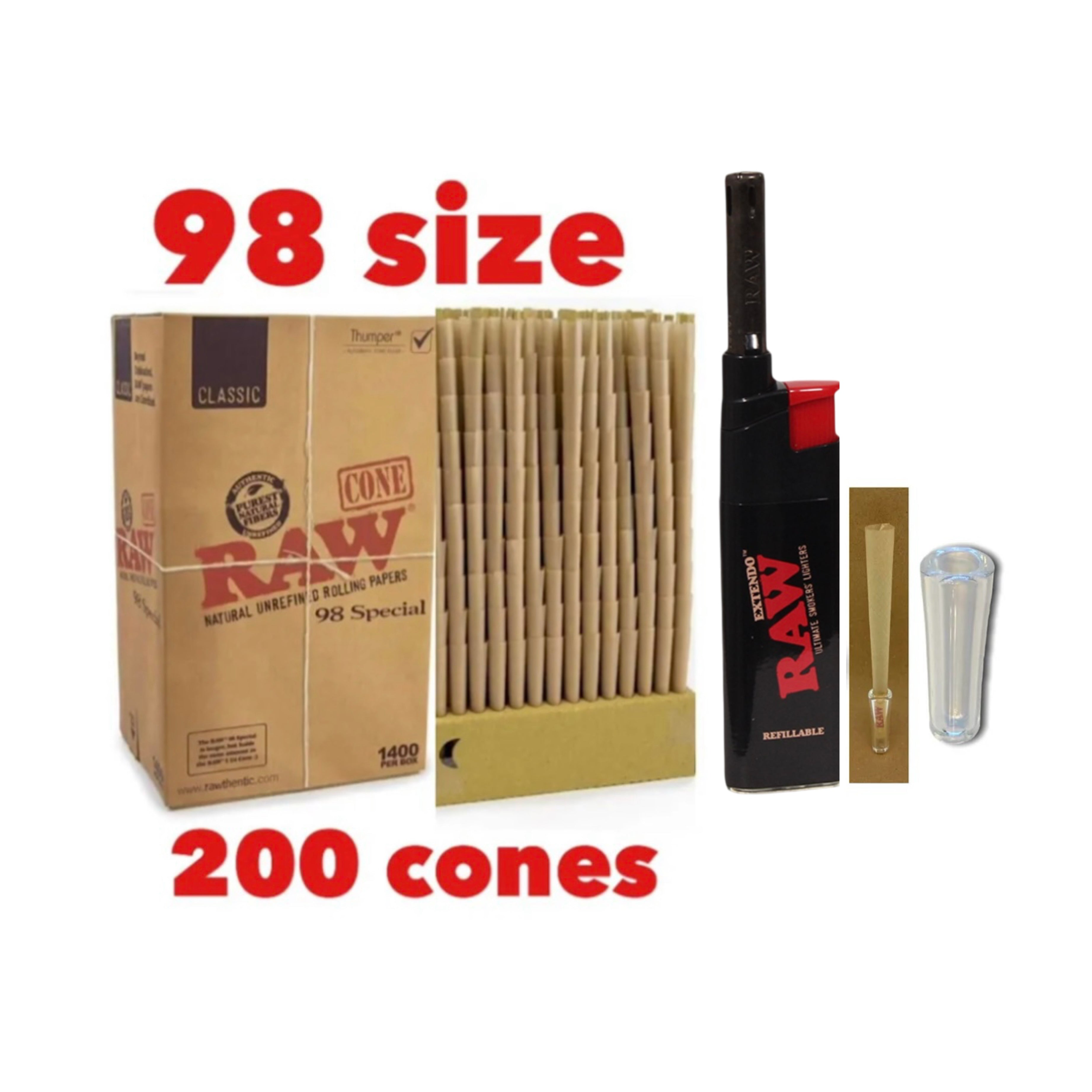 Raw classic 98 special Size cone pre rolled (50, 100, 200, 300, 400, 5