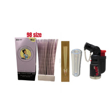 Load image into Gallery viewer, Blazy Susan purple 98mm Size cone pre rolled (50, 100, 200, 300, 400, 500) + Raw refillable torch lighter + Cone Glass Holder Tip
