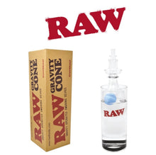 Load image into Gallery viewer, Raw Glass Gravity Cone Bubbler Device +Raw Phoenix Lighter +Extendo Lighter