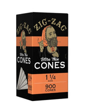 Load image into Gallery viewer, Zig Zag Ultra Thin 1 1/4 Size cone pre rolled (100, 200, 300, 400, 500) + Raw phoenix lighter + Glass tip