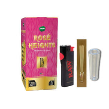 Load image into Gallery viewer, Endo Rose Heights Pink rose Pre Rolled Cone 1 1/4 size (100, 200, 300, 400, 500) + Raw phoenix lighter + Glass tip