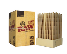 Load image into Gallery viewer, Raw single 70/24 size pre rolled cone with tip (50, 100, 200, 300, 400, 500) + Raw phoenix + Glass tip