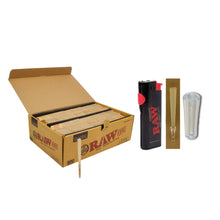 Load image into Gallery viewer, RAW Classic Lean Size cone pre rolled (50, 100, 200, 300, 400, 500) + Raw phoenix refillable lighter + Glass tip