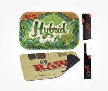 Load image into Gallery viewer, RAW Strain Hybrid Rolling Tray+Raw Magnet Lid+Raw Phoenix Lighter+ Raw Extendo Lighter