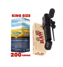 Load image into Gallery viewer, Elements organic rice king size pre-rolled cone 25/50/100/200/300 + RAW double shot 2 cone filler loader