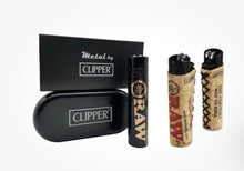 Load image into Gallery viewer, Raw Clipper Full Metal Lighter Black Color + Raw Clipper Cork Lighter