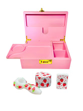 Load image into Gallery viewer, Pink Premium large bamboo stash box + tin cone holder + glass pipe glow in the dark + grinder + lighter