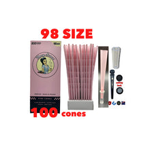 Load image into Gallery viewer, Blazy Susan pink pre rolled cone 98mm 98 size 50pk | 100pk | 200pk | + 1x glass pre rolled cone filter tip + Philadelphia BPA free tube