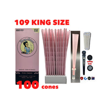 Load image into Gallery viewer, Blazy Susan pink pre rolled cone 109MM king size 50pk | 100pk | 200pk | + 1x glass pre rolled cone filter tip + Philadelphia BPA free tube
