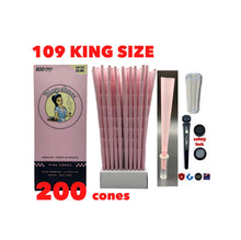 Load image into Gallery viewer, Blazy Susan pink pre rolled cone 109MM king size 50pk | 100pk | 200pk | + 1x glass pre rolled cone filter tip + Philadelphia BPA free tube