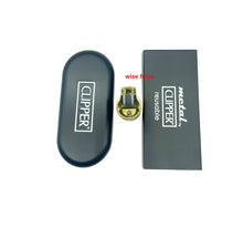 Load image into Gallery viewer, Raw Clipper Metal Lighter Black Color + Clipper Mex Skulls Metal Lighter Gold Color