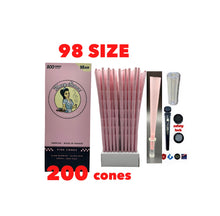 Load image into Gallery viewer, Blazy Susan pink pre rolled cone 98mm 98 size 50pk | 100pk | 200pk | + 1x glass pre rolled cone filter tip + Philadelphia BPA free tube