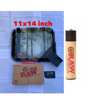 Load image into Gallery viewer, raw large rolling metal tray+raw tray crump catcher+raw lighter