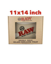 Load image into Gallery viewer, RAW DOUBLE THICK GLASS ROLLING TRAY 11”x14”- LARGE+raw three tree cone case